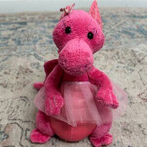 Pink Douglas Plush Dragon Toy With Tutu & Sparkly Wings